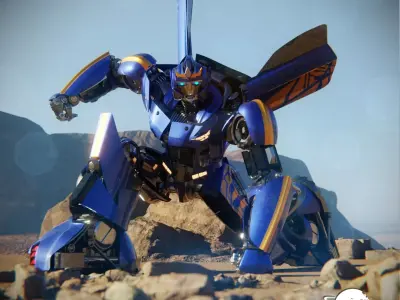 Smokescreen and Barricade - Transformers Ford Mustang  3D model