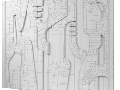 Decorativ panel wave 33 3D model