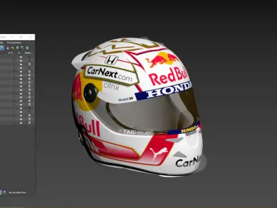 F1 Helmet Verstappen  Low-poly 3D model