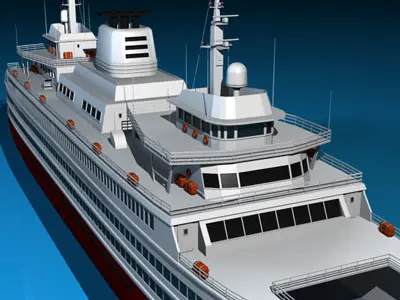 Ferryboat ferry boat on sea 3D model