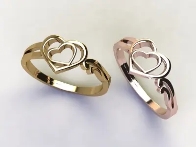 Heart ring 17 3D print model