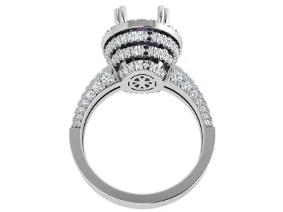Oval Halo Ring 4669 3D print model