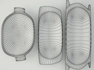 Antique Dough Bowls 3D model