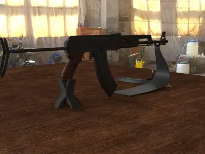Russian AKS 47 Assault Rifle 3D Model Low-poly 3D model