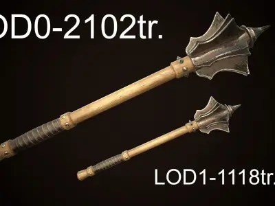 Mace 04 Low-poly 3D model