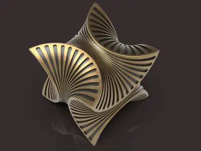 cubiczag gold sculpture 3D print model