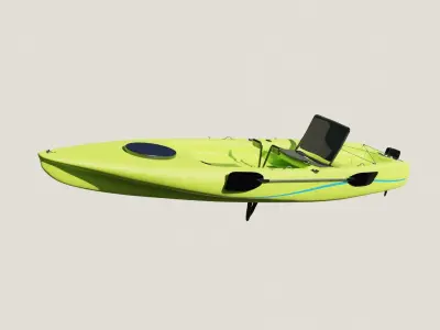Kayak 3D model with laptop Low-poly 3D model