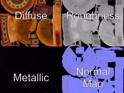 Colorful Yurt model pack Low-poly 3D model