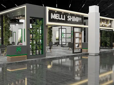 Modern exhibition booth 01 3D model