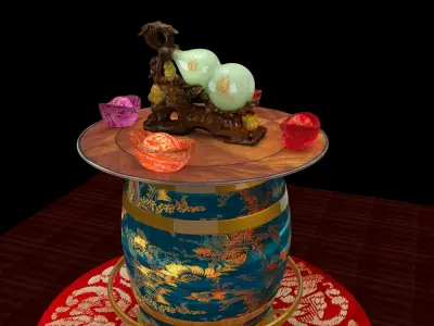 Chinese jade gourd 3D model