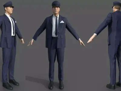 DRIVER man in suit and tie 3D model