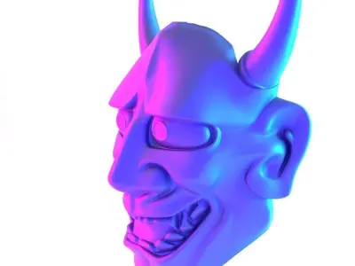  Japanese Hannya Painful Laugh Nipponese mask toy 3D print model