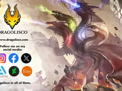 48 Scales and spikes Zbrush brushes for dragons reptiles 3D model