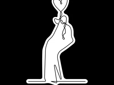 Finger Heart Neon Sign 3D model