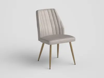 Leilani dining chair velvet pale grey Low-poly 3D model