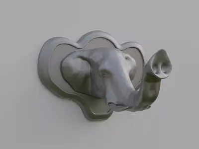 Elephant Head Wall Plaque 3D print model