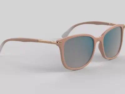 Thin Eyewear Glasses Low-poly 3D model