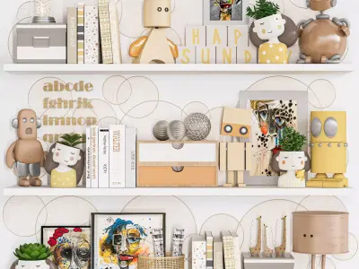 shelf for kid bedroom Low-poly 3D model