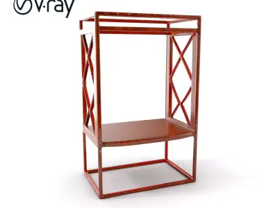 Industrial Rusty Metal Shelf Model Pack Low-poly 3D model