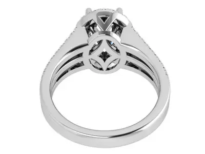 Oval Halo Split Shank Ring 3635 3D print model