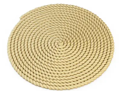 A thick mat of jute rope 3D model