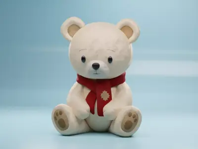 Teddy Bear Nuki Low-poly 3D model