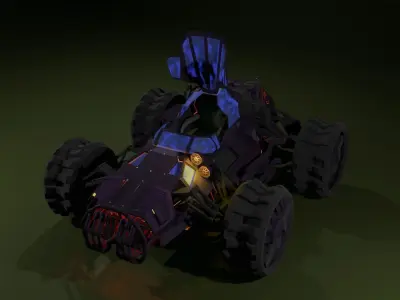 buggy futuristic vehicle Low-poly 3D model