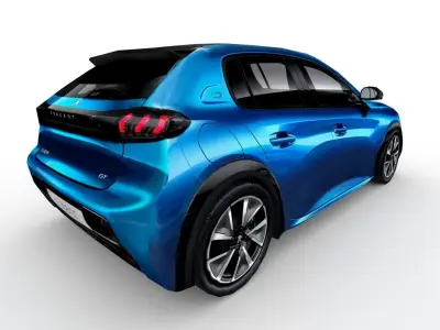 Peugeot 2020 e-208 Low-poly 3D model