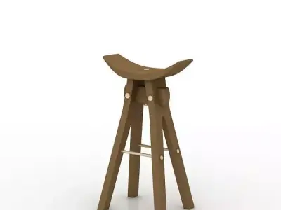 Artistic Four Legged Stool 3D model