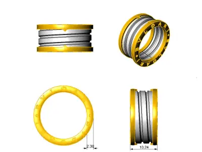 N014 Fashionable wedding ring 3D print model