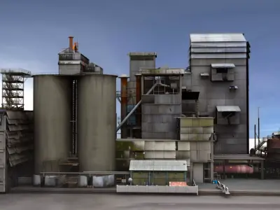 factory mill building 3d model 3D model