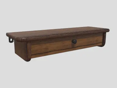Wall Shelf 2 With Drawer Low-poly 3D model
