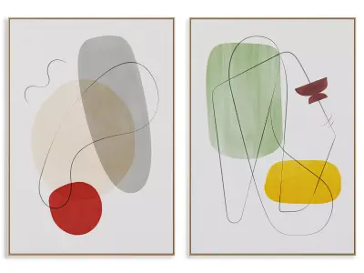 Abstract Painting Frame set 3D model 256