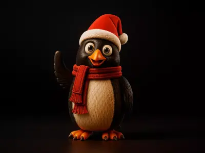 Cute Christmas Penguin 3D Print Holiday Penguin Figurine 3D print model