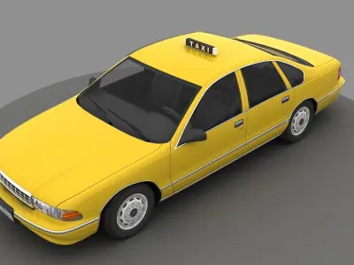 New York Taxi Yellow Cab 3d Model Low-poly 3D model