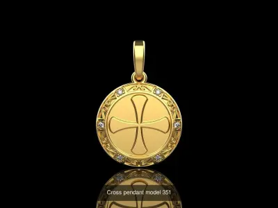 Cross ring pendant earring collection 3D Model Pack