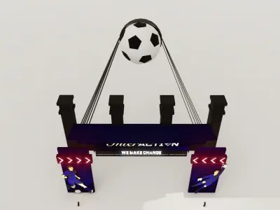 Gate Event With Football Player Pop Up 3D model