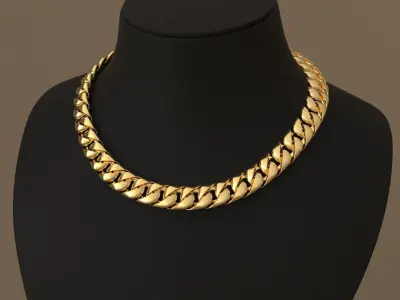 Tiffany Cuban Curb Chain Link Bracelet 10 mm Wide 3D print model