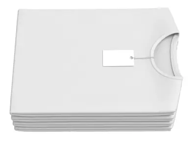 Crew Neck T-Shirt Folded For Men with Tag 3D model