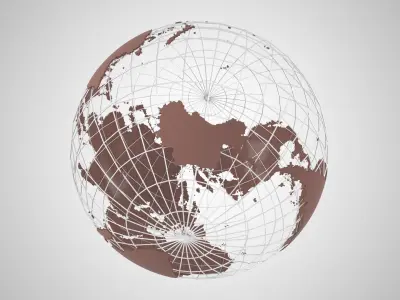 Globe News Skeleton Dark Mocha Color 3D model
