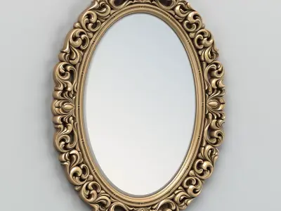 Oval mirror frame 001 3D model