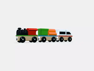 LILLABO 3piece train set Low-poly 3D model