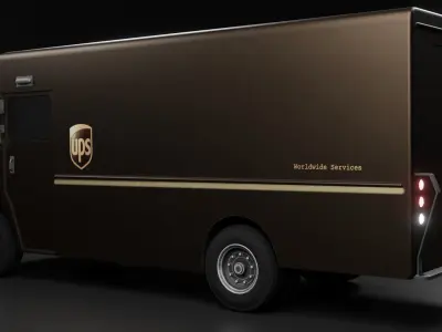 Ups Van Low-poly 3D model