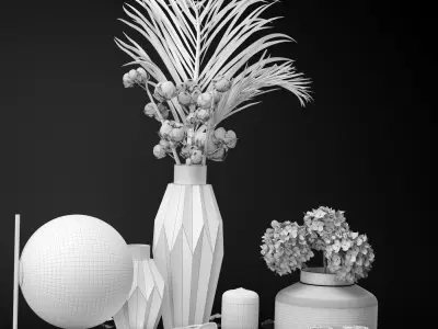 Decorative set 002 3D model buy