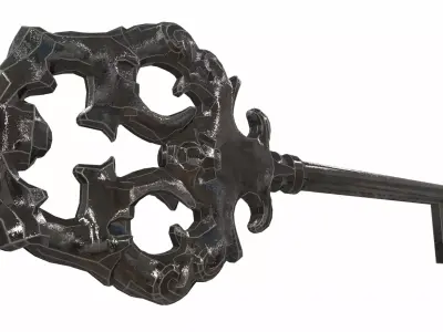 Old ornamental key 3D model