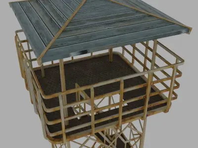 Observatory fire tower - fire tower 3D model