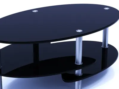 black painting glass coffee table  Free 3D model