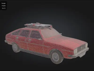 1978 Renault 20 TS 3D Model  High-Quality Textures Low-poly 3D model