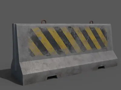 Concrete barriers - PBR Game Ready model Low-poly 3D model