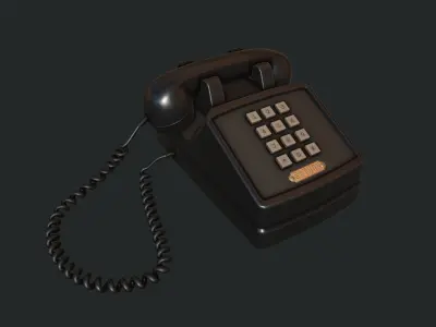 Retro Telephone Low-poly 3D model